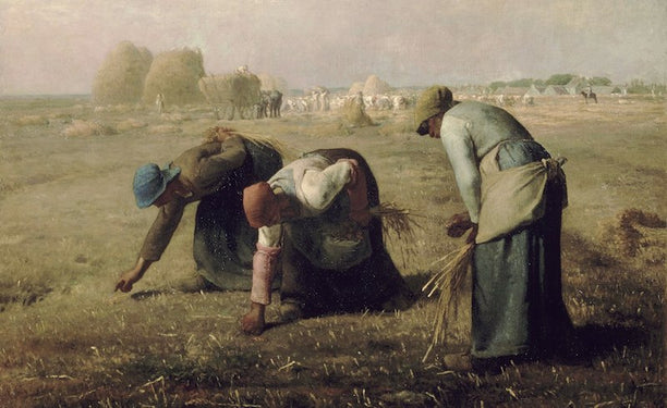 Detail from Jean-François Millet, Des glaneuses, 1857. via Wikimedia Commons.