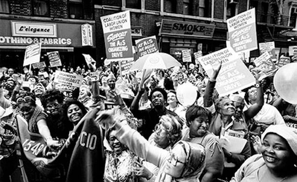 Coalition of Labor Union Women (CLUW) supports organizing drive at the A&S department store in Brooklyn. c. 1980s. via Labor Arts.