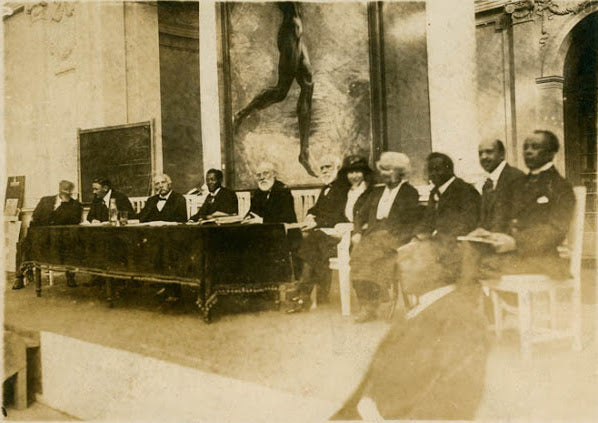 Du Bois, second from right, at the second Pan-African Congress, Brussels, 1921.