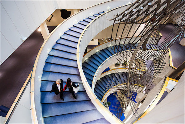 "Up and down the European Parliament staircase." via Flickr.