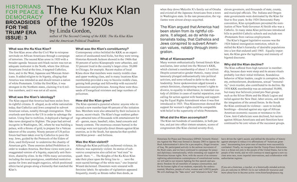 Broadside for the Trump Era: The Ku Klux Klan of the 1920s