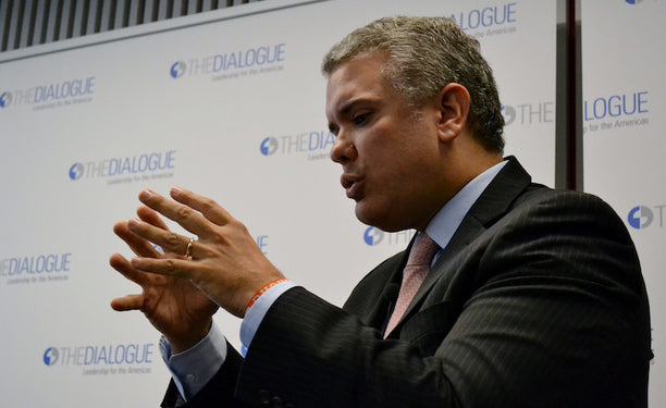 Iván Duque speaks in Washington, D.C., March 2018. via Flickr.