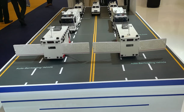 Miniature models of Norinco armoured vehicles. Photo: Anna Feigenbaum.