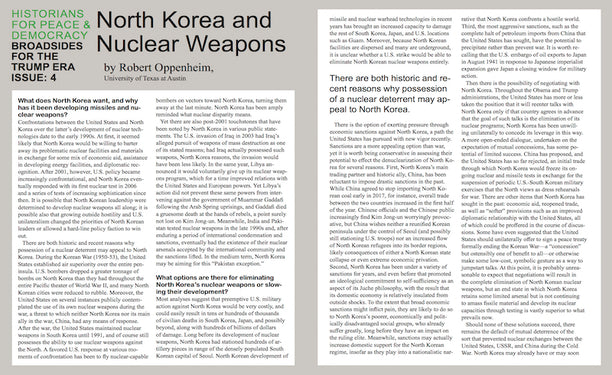 Broadside for the Trump Era: North Korea and Nuclear Weapons