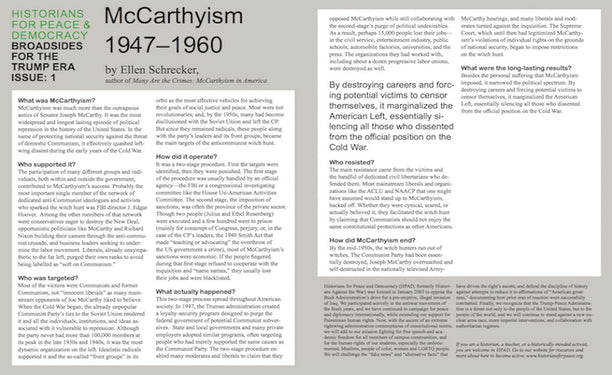 Broadside for the Trump Era: McCarthyism 1947–1960