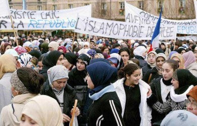 Image for blog post entitled Alain Badiou, "The law on the headscarf is a pure capitalist law"