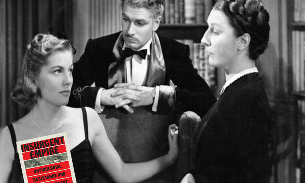 Mrs de Winter shows off her Verso sale purchases in Hitchcock's adaptation of Rebecca by Daphne du Maurier