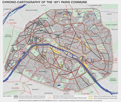 Image for blog post entitled Chrono-cartography of the Paris Commune