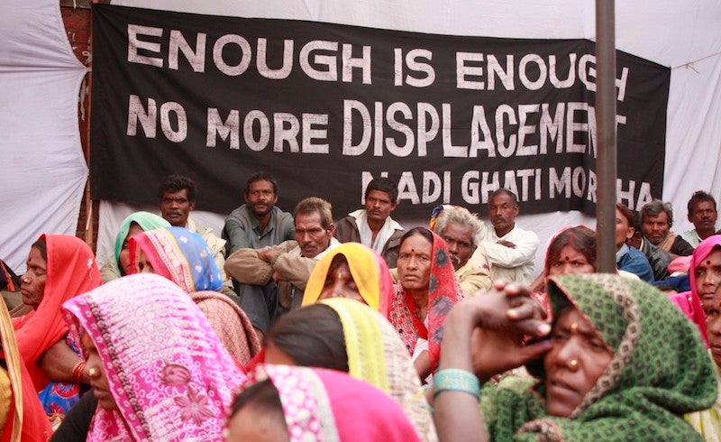 Indian farmers protest displacement, January 2015. Photo: National Alliance of Peoples Movements. 