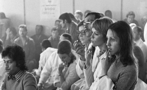 Lip workers at a meeting, 1973. Photo: Henri Cartier-Bresson
