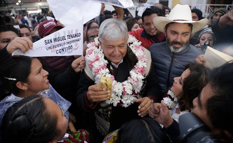 López Obrador campaigns in Puebla, February 2018. 