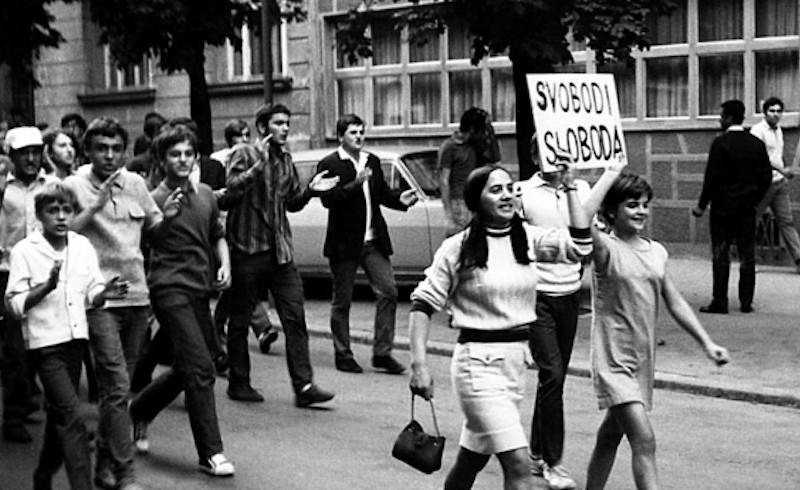 Students protest in Belgrade, 1968. Photo: Vladimir Cervenka. via LeftEast.