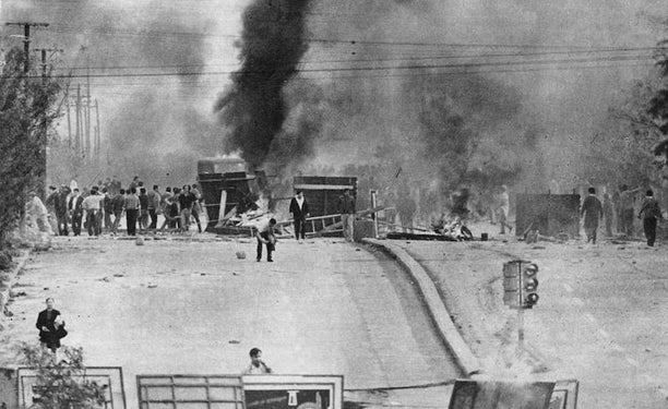 Bulevar San Juan in Cordoba, May 29, 1969 — where worker Máximo Mena was killed by police. Photo: Revista Gente. via Wikimedia Commons.