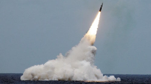 September 2016 test launch of a Trident II D5 missile. 