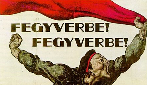 Hungarian Bolshevik propaganda poster, 1919. via Wikimedia Commons.