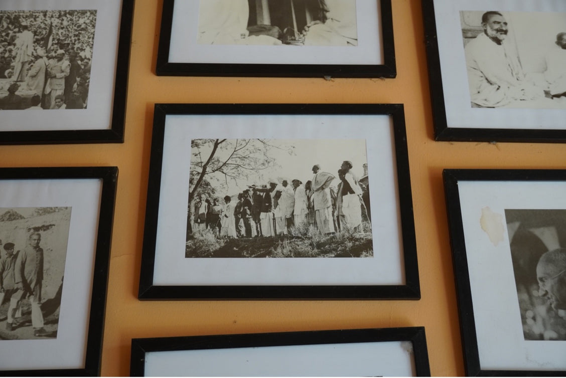 At Ghani Khan’s home in Charsadda, photographs of Gandhi’s visit to the “frontier” in 1938 to support the anticolonial struggle of Khudai Khidmatgars. (Photo by author)