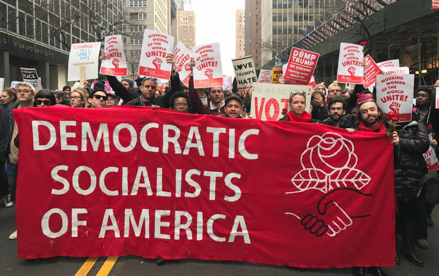DSA members at the 2017 Women's March in New York City.