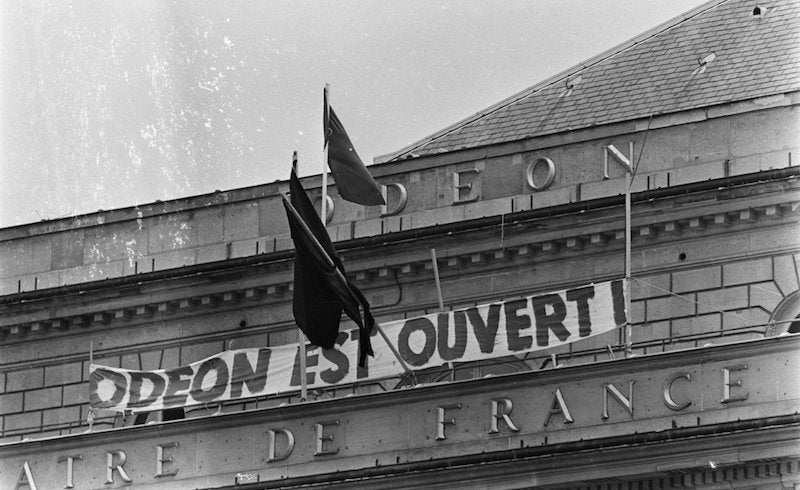 The occupied Odéon, May 1968. via Wikimedia Commons.