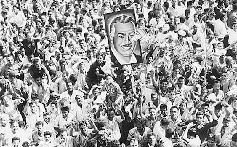 Egyptians pour into the streets on 9 and 10 June 1967, shouting, "we shall fight" in support of President Nasser, and against his resignation. via ROAPE.
