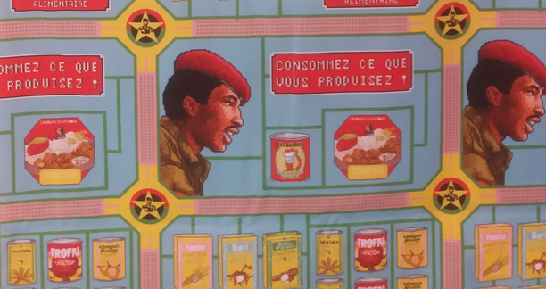 Art from Pierre-Christophe Gam’s 2018 mixed media installation, Thomas Sankara - The Upright Man. Photo by Amber Murrey.