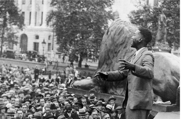 C. L. R. James giving a speech at a rally for Ethiopia in London