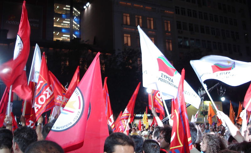 Syriza supporters rally, 2007. 