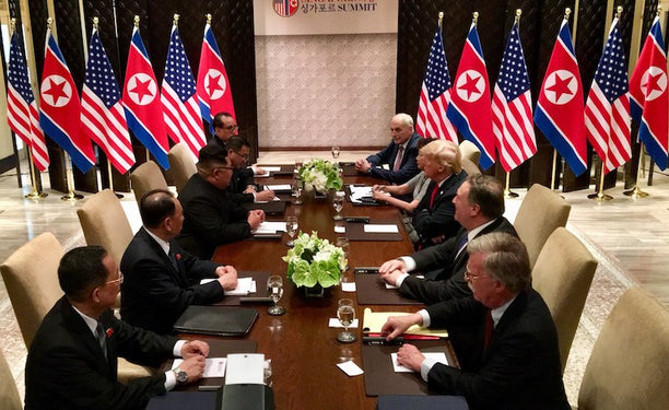 Meeting between United States North Korea delegations in Singapore, June 12. via Wikimedia Commons.