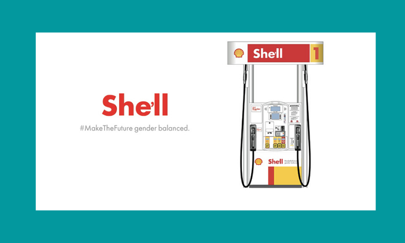 Image: Shell Oil's temporary name change to She'll on International Women's Day, part of a campaign intended to “position Shell as a brand that supports and is invested in [its] female workforce." 