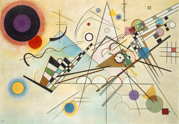 Wassily Kandinsky, 1923 - Composition 8, huile sur toile, 140 cm x 201 cm, Musée Guggenheim, New York.