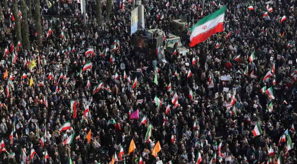 A photo of a crowd from the recent demonstrations in Iran.