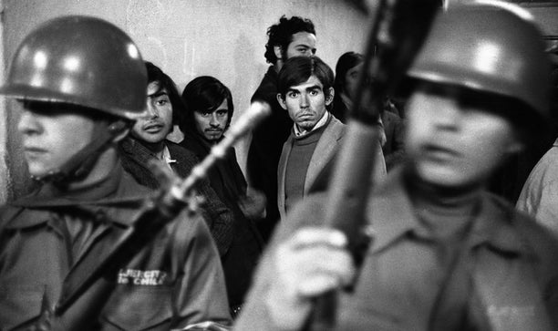 Daniel Cespedes, “a suspected leftist,” at the National Stadium in Santiago. David Burnett