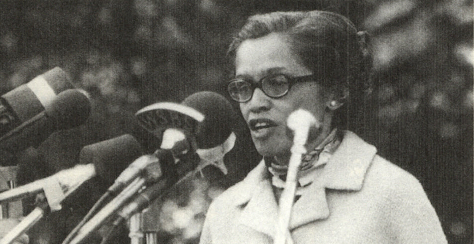 Esther Cooper Jackson speaks at the dedication of the Du Bois Home Site in Great Barrington, MA. 1969. via The Esther Cooper Jackson Book Collection.