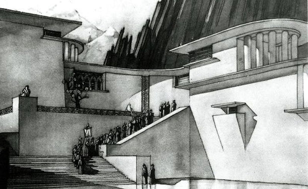 Detail from Stephen Gooson, set design for Lost Horizon (1937). 