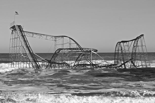 Jetstar Rollercoaster in Seaside Heights, New Jersey, after Hurricane Sandy.