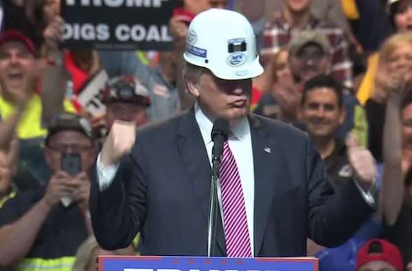 Trump addresses West Virginia rally, May 2016.